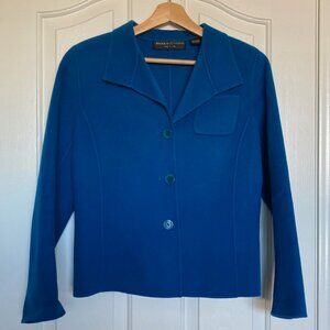 Dana Buchman 100% Wool peacock blue blazer/Jacket Size Petite 10